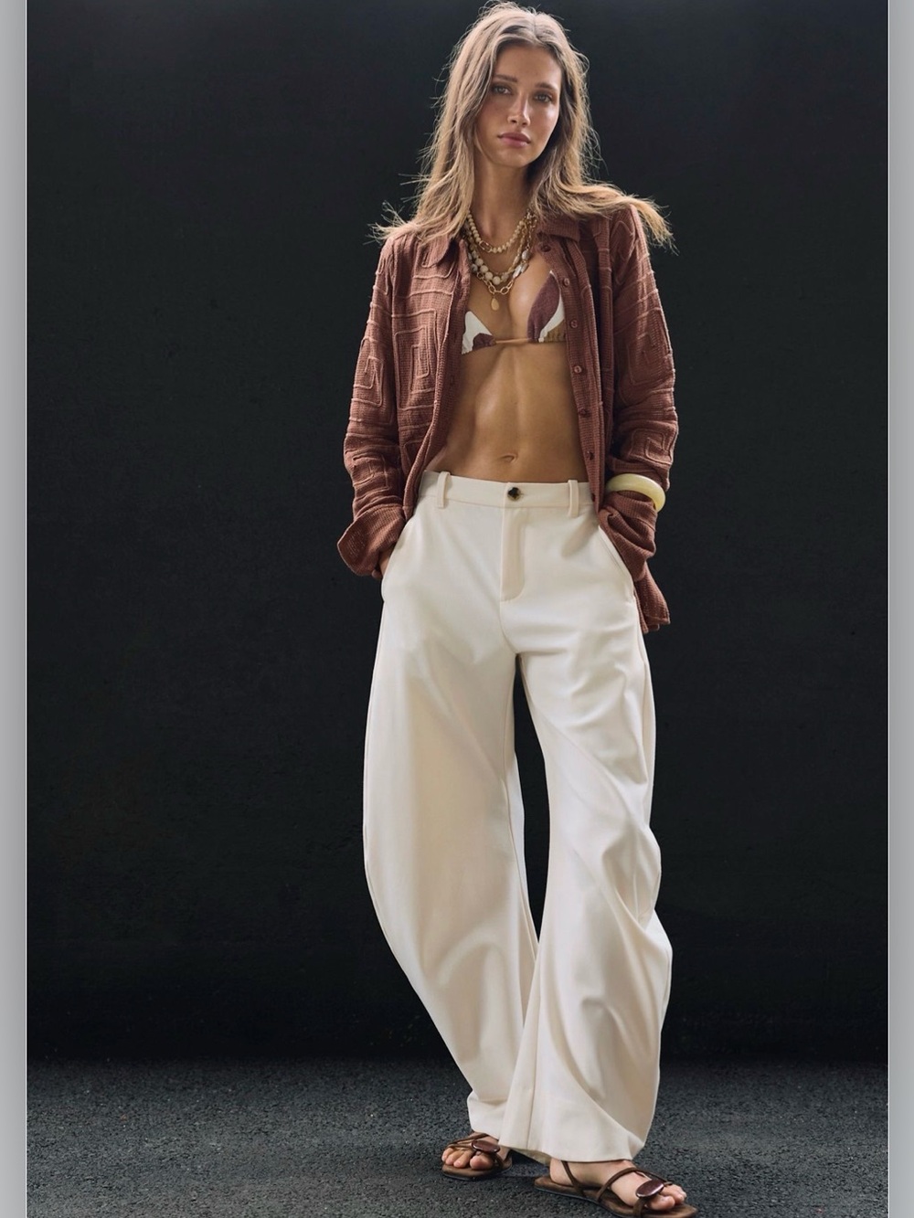 Free people, Barrel trousers, Ivory combo Sz6